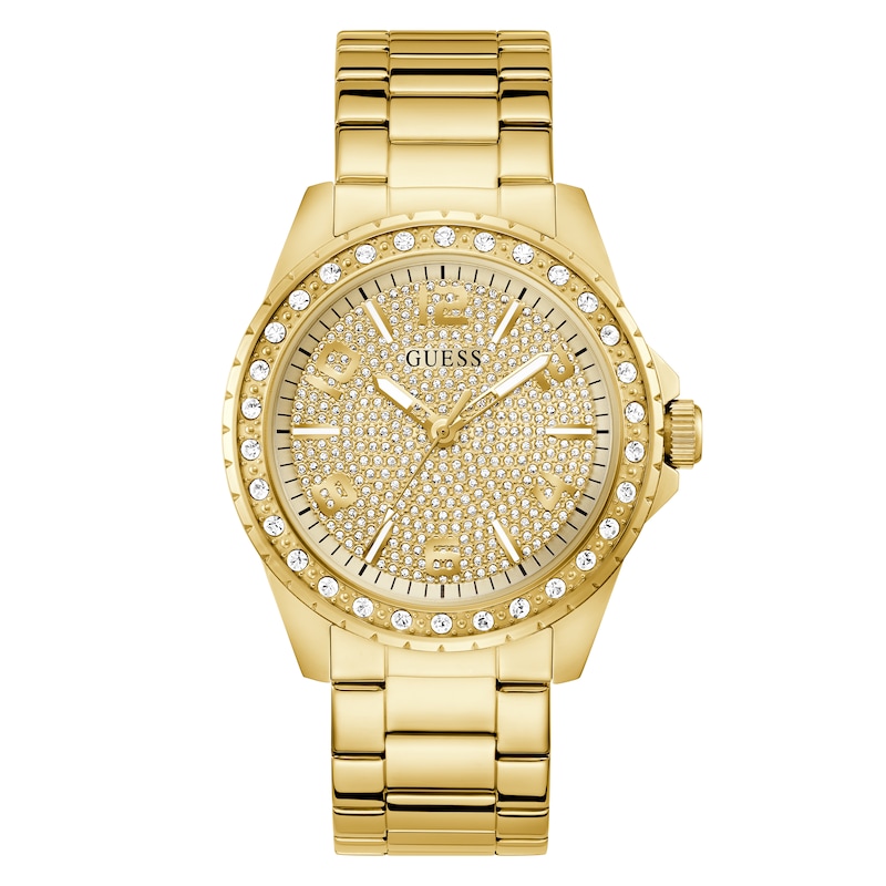 Main Image 1 of Guess Men's 44mm Gold Tone Glitz Dial & Gold Tone Stainless Steel Bracelet Watch