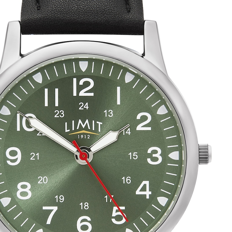 Main Image 2 of Limit Men's Green Sunray Dial Black PU Strap Watch