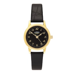Limit Women's Black Dial & Black Croc Grain PU Strap Watch