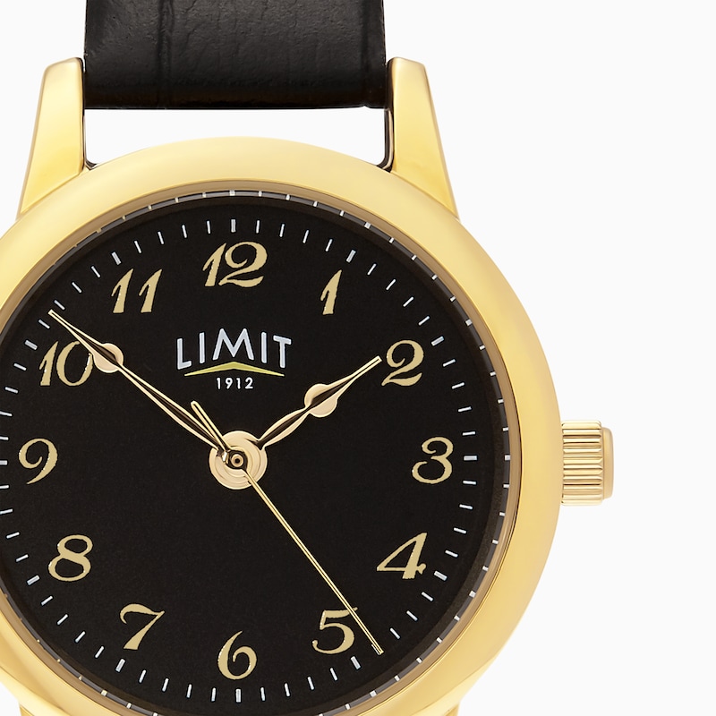 Main Image 2 of Limit Women's Black Dial & Black Croc Grain PU Strap Watch