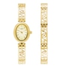 Thumbnail Image 1 of Limit Women's Cream Dial Gold Tone Cutout Bracelet Watch & Matching Gold Tone Cutout Bracelet Set