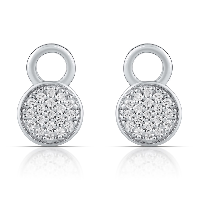 Main Image 1 of HS Edit LOVE & LOCKS Sterling Silver & Cubic Zirconia Pavé Earring Charms