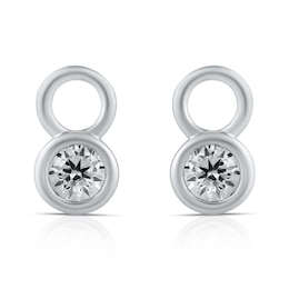 HS Edit LOVE & LOCKS Sterling Silver & Cubic Zirconia Bezel Set Earring Charms