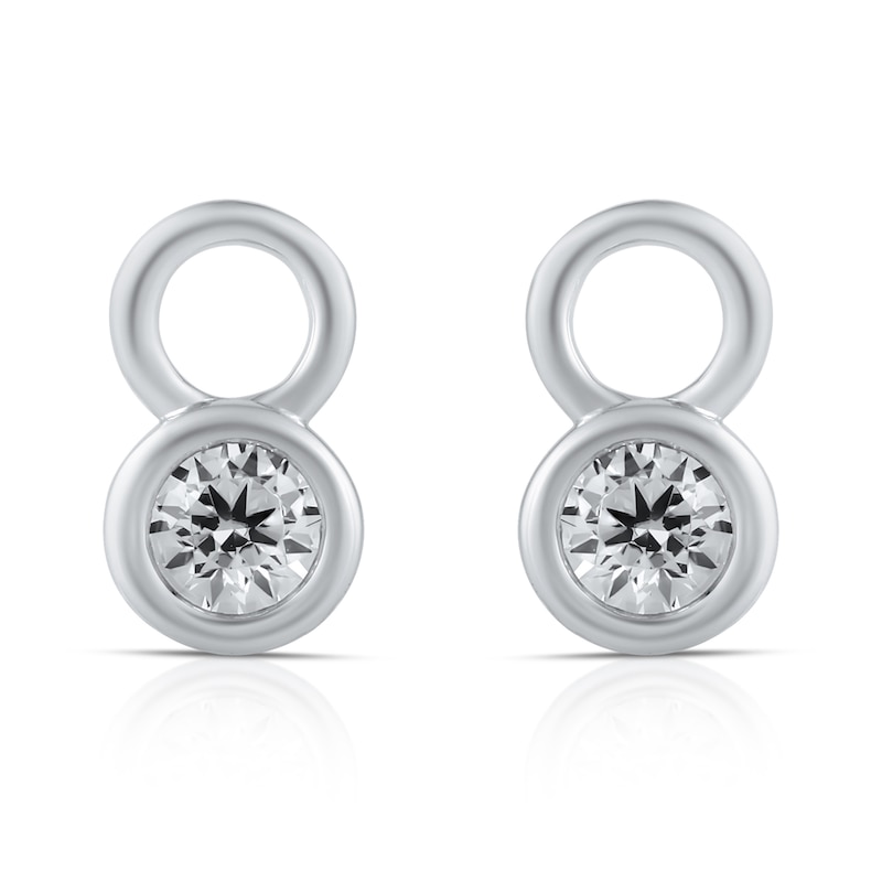 Main Image 1 of HS Edit LOVE & LOCKS Sterling Silver & Cubic Zirconia Bezel Set Earring Charms