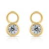 Thumbnail Image 1 of HS Edit LOVE & LOCKS Sterling Silver Gold Plated & CZ Bezel Set Earring Charms