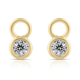 HS Edit LOVE & LOCKS Sterling Silver Gold Plated & CZ Bezel Set Earring Charms