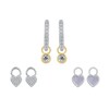 Thumbnail Image 2 of HS Edit LOVE & LOCKS Sterling Silver & Mother Of Pearl Heart Hoop Earring Charms