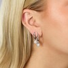 Thumbnail Image 3 of HS Edit LOVE & LOCKS Sterling Silver & Mother Of Pearl Heart Hoop Earring Charms