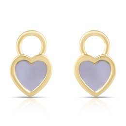 HS Edit LOVE & LOCKS Sterling Silver Gold Plated & MOP Heart Earring Charms