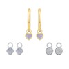 Thumbnail Image 2 of HS Edit LOVE & LOCKS Sterling Silver Gold Plated & MOP Heart Earring Charms