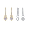 Thumbnail Image 3 of HS Edit LOVE & LOCKS Sterling Silver Gold Plated & MOP Heart Earring Charms