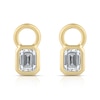 Thumbnail Image 1 of HS Edit LOVE & LOCKS Sterling Silver Gold Plated & CZ Emerald Shaped Earring Charms