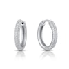 Thumbnail Image 1 of HS Edit LOVE & LOCKS Sterling Silver & Cubic Zirconia Pavé 12mm Hoop Earrings