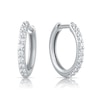 Thumbnail Image 1 of HS Edit LOVE & LOCKS Sterling Silver Cubic Zirconia 12mm Hoop Earrings