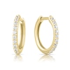 Thumbnail Image 1 of HS Edit LOVE & LOCKS Sterling Silver Gold Plated & Cubic Zirconia 15mm Hoop Earrings