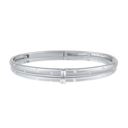 HS Edit LOVE & LOCKS Sterling Silver & Cubic Zirconia Dot Hinge Bangle