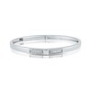 Thumbnail Image 1 of HS Edit LOVE & LOCKS Sterling Silver & Cubic Zirconia Pavé Hinge Bangle