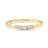 Thumbnail Image 1 of HS Edit LOVE & LOCKS Sterling Silver Gold Plated & Cubic Zirconia Pavé Hinge Bangle