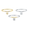 Thumbnail Image 2 of HS Edit LOVE & LOCKS Sterling Silver Gold Plated & Cubic Zirconia Pavé Hinge Bangle