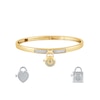 Thumbnail Image 3 of HS Edit LOVE & LOCKS Sterling Silver Gold Plated & Cubic Zirconia Pavé Hinge Bangle