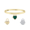 Thumbnail Image 2 of HS Edit LOVE & LOCKS Sterling Silver Gold Plated & Malachite Heart Padlock Charm