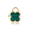 Thumbnail Image 1 of HS Edit LOVE & LOCKS Sterling Silver Gold Plated & Malachite Clover Padlock Charm