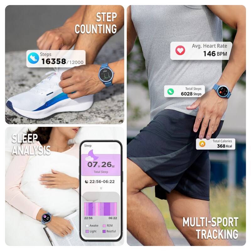 Main Image 2 of Reflex Active Spectra AMOLED Display Blue Silicone Strap Smartwatch