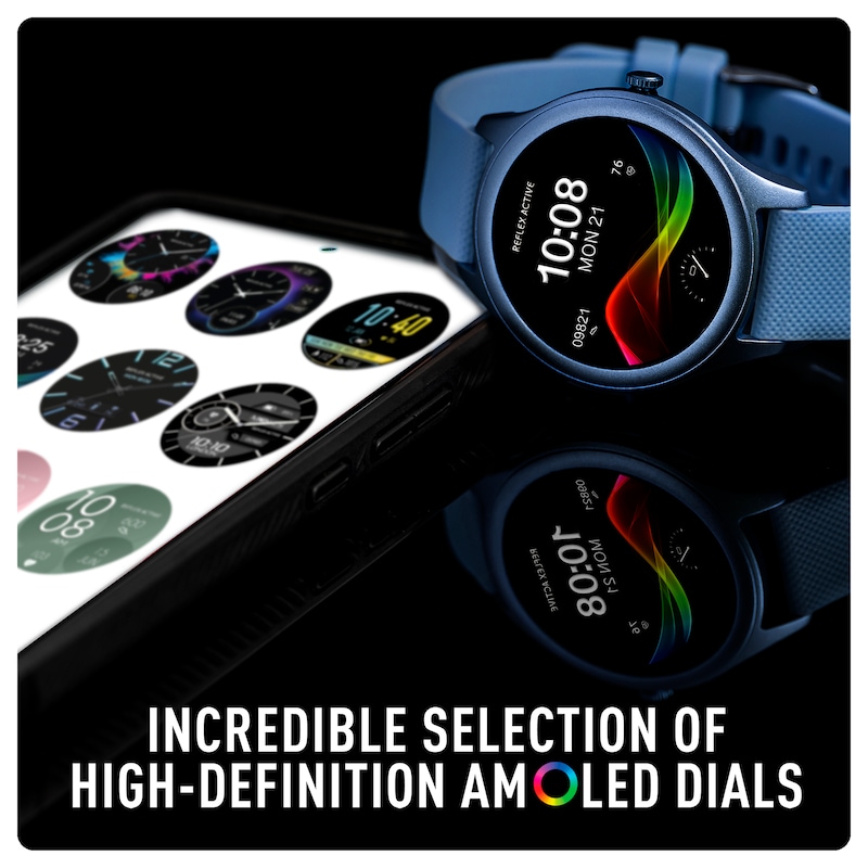 Main Image 4 of Reflex Active Spectra AMOLED Display Blue Silicone Strap Smartwatch