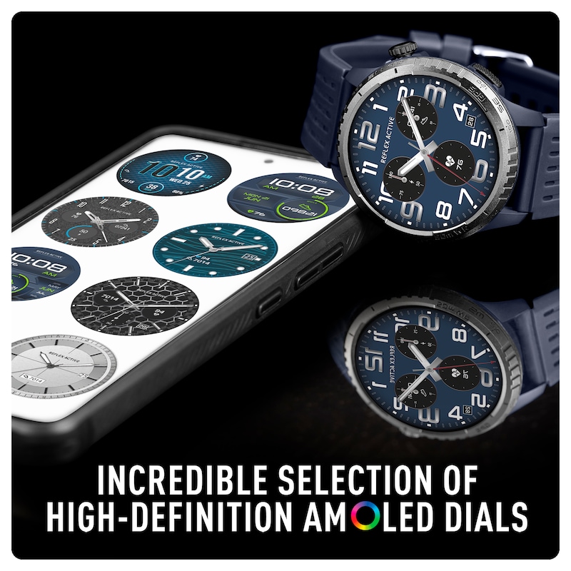 Main Image 4 of Reflex Active Sea Venture Swim-Safe AMOLED GPS Blue Silicone Strap Smartwatch
