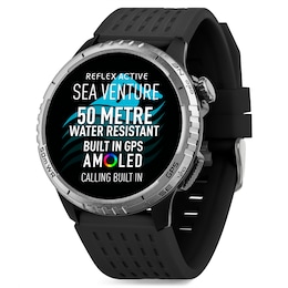 Reflex Active Sea Venture Swim-Safe AMOLED GPS Black Silicone Strap Smartwatch