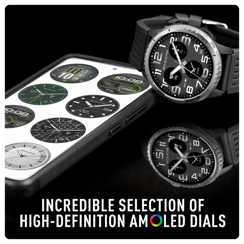 Main Image 4 of Reflex Active Sea Venture Swim-Safe AMOLED GPS Black Silicone Strap Smartwatch