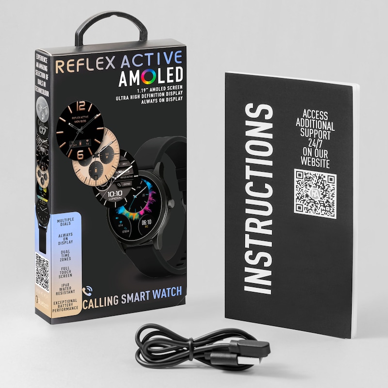Main Image 6 of Reflex Active Series 31 AMOLED Display Black Silicone Strap Smartwatch