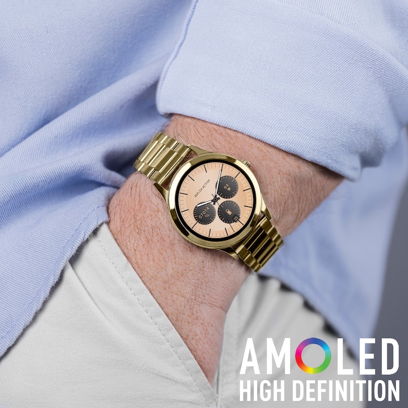 Main Image 4 of Reflex Active Series 31 AMOLED Gold Stainless Steel Bracelet Smartwatch