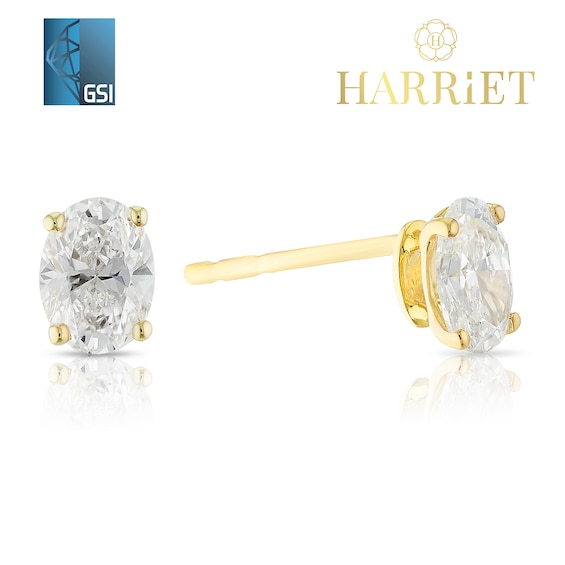 Harriet 9ct Yellow Gold 0.50ct Lab-Grown Diamond Oval Stud E