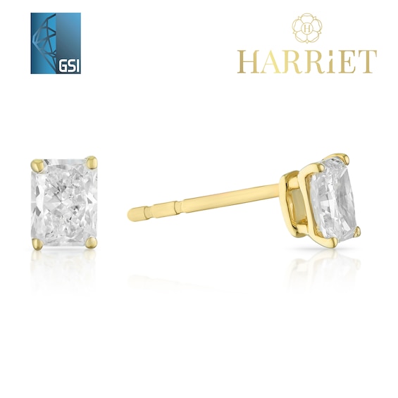 Harriet 9ct Yellow Gold 0.50ct Lab-Grown Diamond Radiant Stu