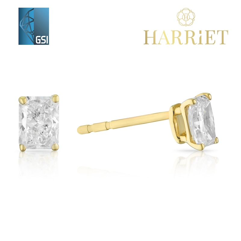 Main Image 1 of Harriet 9ct Yellow Gold 0.50ct Lab-Grown Diamond Baguette Stud Earrings