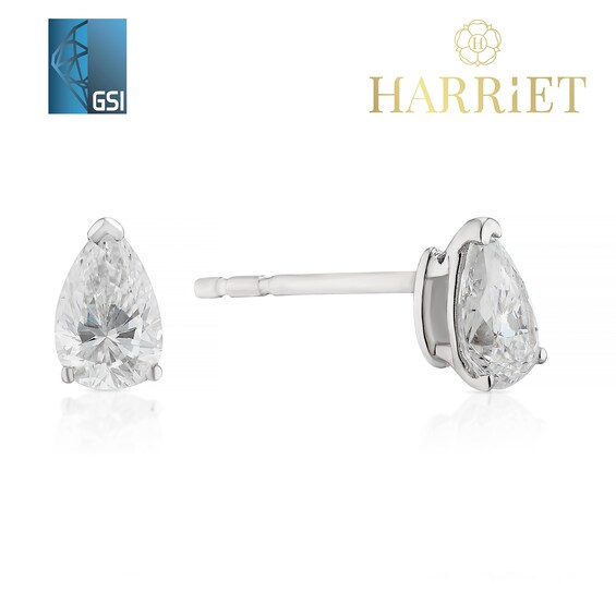 Harriet 9ct White Gold 0.50ct Lab-Grown Diamond Pear Stud