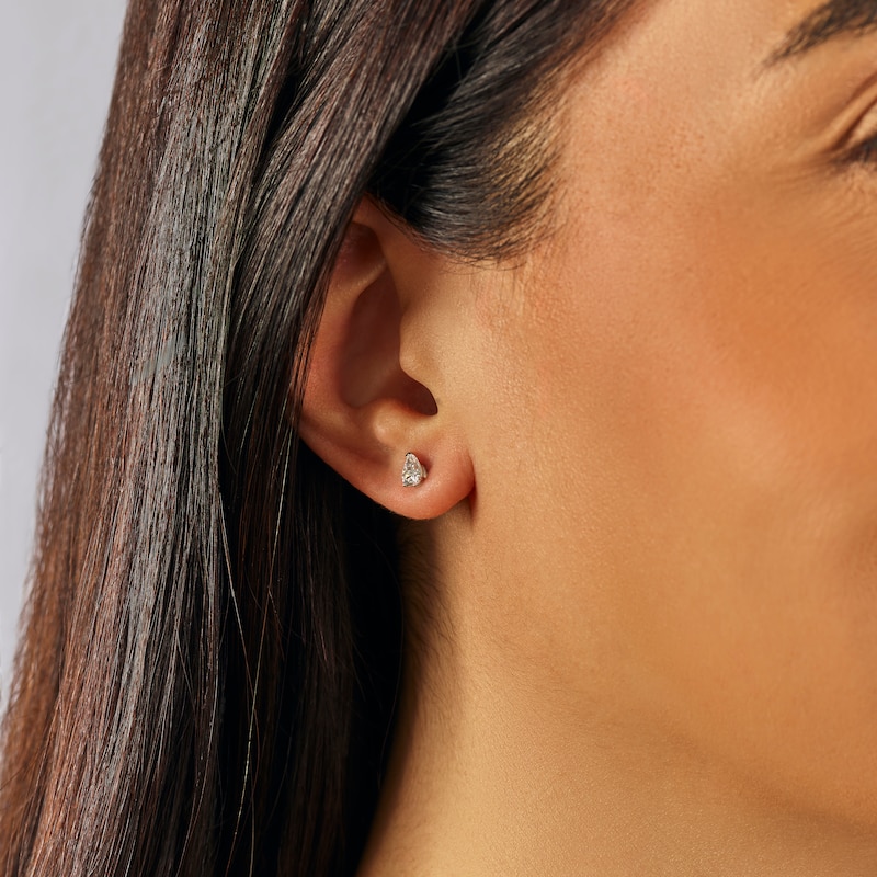 Main Image 4 of Harriet 9ct White Gold 0.50ct Lab-Grown Diamond Pear Stud Earrings