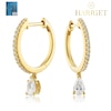 Thumbnail Image 1 of Harriet Sterling Silver & 18ct Yellow Gold Plated Vermeil 0.50ct Lab-Grown Diamond Pear Drop Hoop Earrings