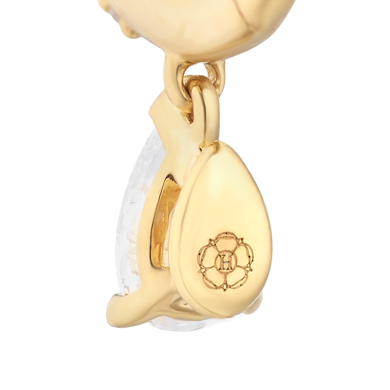 Main Image 3 of Harriet Sterling Silver & 18ct Yellow Gold Plated Vermeil 0.50ct Lab-Grown Diamond Pear Drop Hoop Earrings