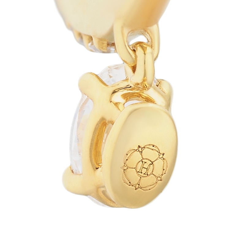 Main Image 3 of Harriet Sterling Silver & 18ct Yellow Gold Plated Vermeil 0.50ct Lab-Grown Diamond Oval Drop Hoop Earrings