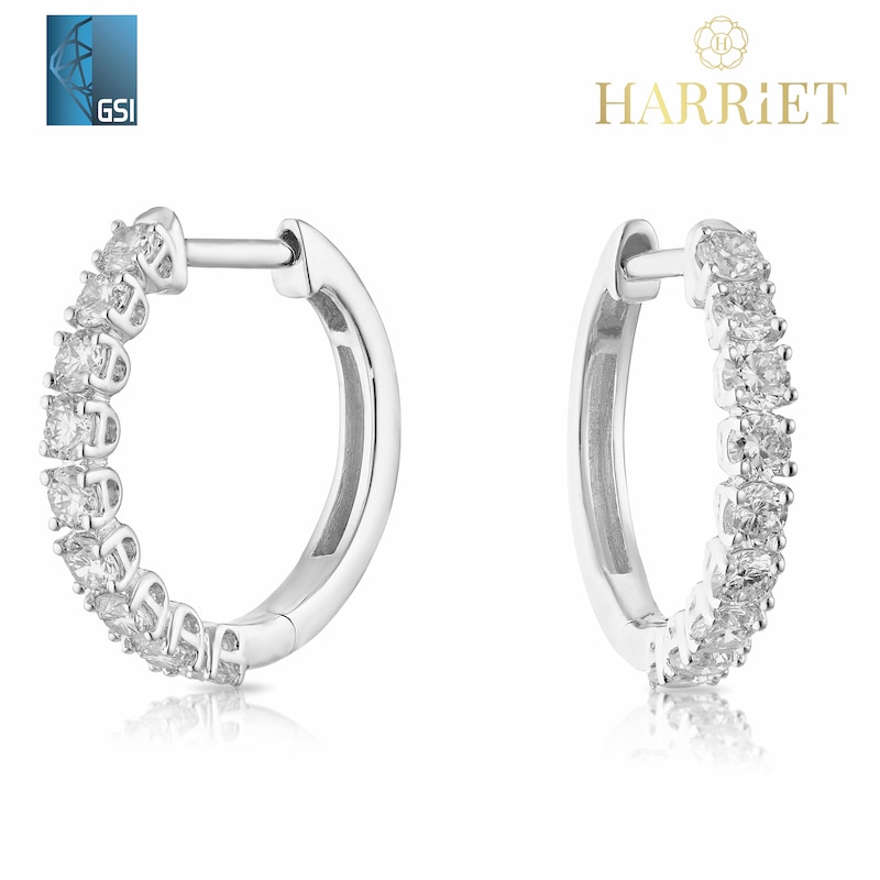 Main Image 1 of Harriet Sterling Silver 0.50ct Lab-Grown Diamond Round Hoop Earrings