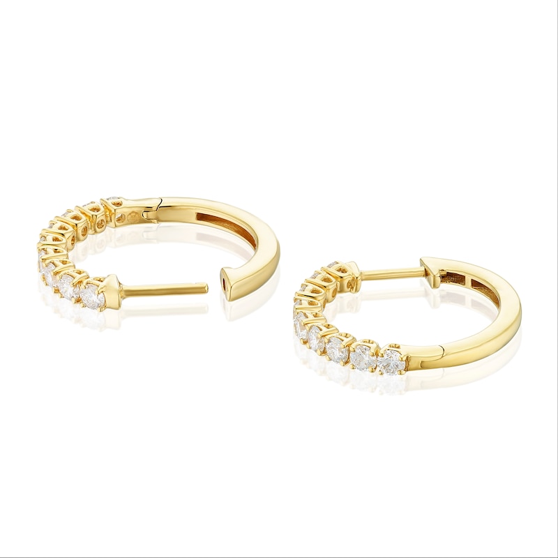 Main Image 2 of Harriet Sterling Silver & 18ct Yellow Gold Plated Vermeil 0.50ct Lab-Grown Diamond Round Hoop Earrings