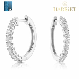 Harriet Sterling Silver 1ct Lab-Grown Diamond Round Hoop Earrings