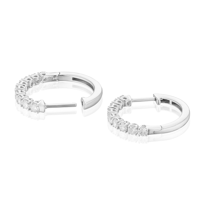 Main Image 2 of Harriet Sterling Silver 1ct Lab-Grown Diamond Round Hoop Earrings
