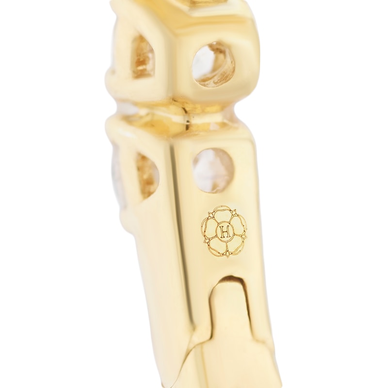 Main Image 3 of Harriet Sterling Silver & 18ct Yellow Gold Plated Vermeil 1ct Lab-Grown Diamond Round Hoop Earrings