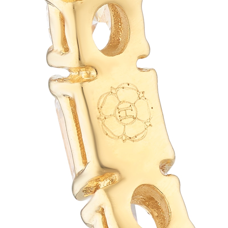 Main Image 3 of Harriet Sterling Silver & 18ct Yellow Gold Plated Vermeil 0.50ct Lab-Grown Diamond Oval & Emerald Cut Hoop Earrings