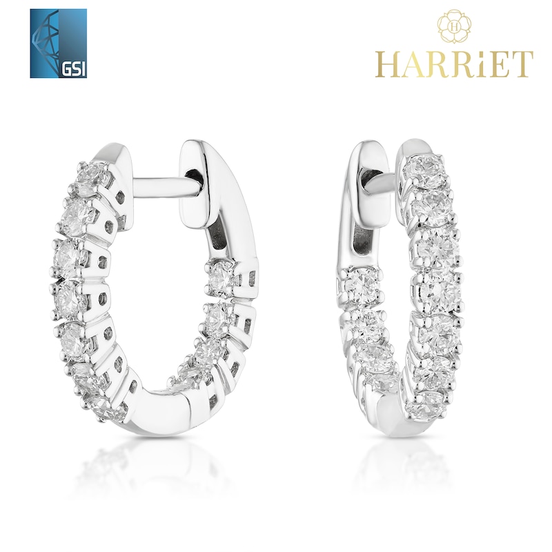 Main Image 1 of Harriet Sterling Silver 0.50ct Lab-Grown Diamond Hoop Earrings