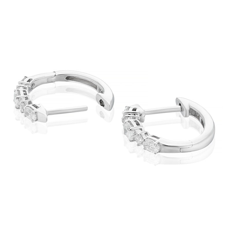 Main Image 2 of Harriet Sterling Silver 0.50ct Lab-Grown Diamond Round & Oval Hoop Earrings