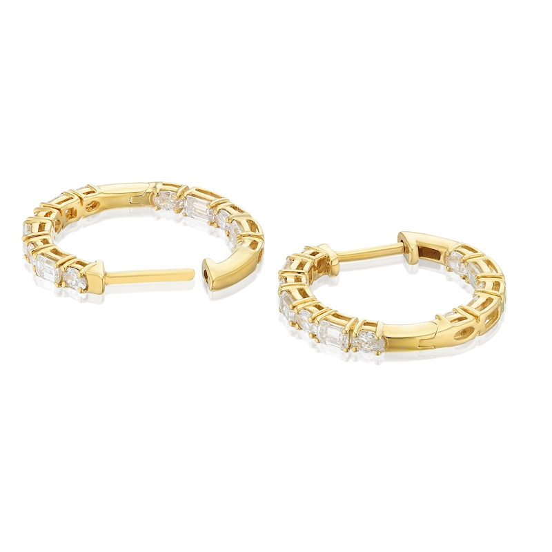 Main Image 2 of Harriet Sterling Silver & 18ct Yellow Gold Plated Vermeil 1.20ct Lab-Grown Diamond Hoop Earrings